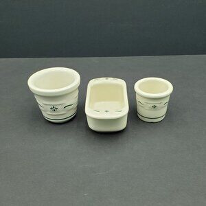 Longaberger Heritage Green Sweetener Holder Toothpick Holder Votive Holder